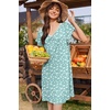Ekouaer Nightgowns for Women Short Sleeve Night Gown Comfy Sleep Shirt(Green White Flowers)