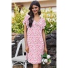 Ekouaer Nightgowns for Women Short Sleeve Night Gown Comfy Sleep Shirt(Pink Floral)