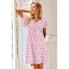 Ekouaer Nightgowns for Women Short Sleeve Night Gown Comfy Sleep Shirt(Pink Floral)