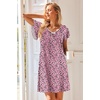 Ekouaer Nightgowns for Women Short Sleeve Night Gown Comfy Sleep Shirt(Pink Leopard Print)