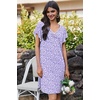 Ekouaer Nightgowns for Women Short Sleeve Night Gown Comfy Sleep Shirt(Purple Polka Dots)