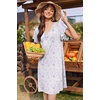 Ekouaer Nightgowns for Women Short Sleeve Night Gown Comfy Sleep Shirt(White Flowers)