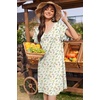 Ekouaer Nightgowns for Women Short Sleeve Night Gown Comfy Sleep Shirt(Yellow Floral)