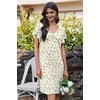 Ekouaer Nightgowns for Women Short Sleeve Night Gown Comfy Sleep Shirt(Yellow Floral)