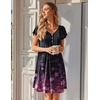 Ekouaer Nightgowns for Women Short Sleeve Pleated Moo Moos with Pockets(Cherry Blossoms)