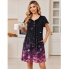 Ekouaer Nightgowns for Women Short Sleeve Pleated Moo Moos with Pockets(Cherry Blossoms)