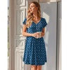 Ekouaer Nightgowns for Women Short Sleeve Pleated Moo Moos with Pockets(Dog Footprints)
