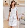 Ekouaer Nightgowns for Women Short Sleeve Pleated Moo Moos with Pockets(Small Flowers Purple)