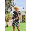 Ekouaer Nightgowns for Women Short Sleeve Sleep Shirt with Pockets(Black White Butterfly)