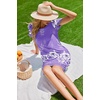 Ekouaer Nightgowns for Women Short Sleeve Sleep Shirt with Pockets(Purple Flower)