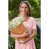 Ekouaer Nightgowns for Women with Pockets Short Sleeve Henley Sleepshirts(Pink Floral)