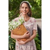 Ekouaer Nightgowns for Women with Pockets Short Sleeve Henley Sleepshirts(Pink Floral Leaf)