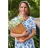 Ekouaer Nightgowns for Women with Pockets Short Sleeve Henley Sleepshirts(White Blue Floral)