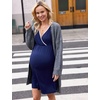 Ekouaer Nursing Nightgown Labor and Delivery Gown Dress Maternity Pajamas(A Navy Blue)