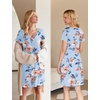 Ekouaer Nursing Nightgown Labor and Delivery Gown Dress Maternity Pajamas(Blue Floral)