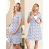 Ekouaer Nursing Nightgown Labor and Delivery Gown Dress Maternity Pajamas(Blue White Floral)