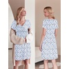 Ekouaer Nursing Nightgown Labor and Delivery Gown Dress Maternity Pajamas(Blue White Floral)
