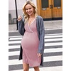 Ekouaer Nursing Nightgown Labor and Delivery Gown Dress Maternity Pajamas(Dusty Rose)