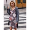 Ekouaer Nursing Nightgown Labor and Delivery Gown Dress Maternity Pajamas(Gray Flower)