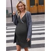 Ekouaer Nursing Nightgown Labor and Delivery Gown Dress Maternity Pajamas(Heather Dark Gray)