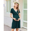 Ekouaer Nursing Nightgown Labor and Delivery Gown Dress Maternity Pajamas(Huntergreen)
