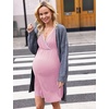 Ekouaer Nursing Nightgown Labor and Delivery Gown Dress Maternity Pajamas(Misty Rose)