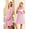 Ekouaer Nursing Nightgown Labor and Delivery Gown Dress Maternity Pajamas(Misty Rose)