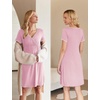 Ekouaer Nursing Nightgown Labor and Delivery Gown Dress Maternity Pajamas(Misty Rose)