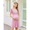Ekouaer Nursing Nightgown Labor and Delivery Gown Dress Maternity Pajamas(Misty Rose)