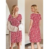 Ekouaer Nursing Nightgown Labor and Delivery Gown Dress Maternity Pajamas(Red Floral)