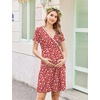 Ekouaer Nursing Nightgown Labor and Delivery Gown Dress Maternity Pajamas(Red Floral)