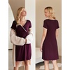 Ekouaer Nursing Nightgown Labor and Delivery Gown Dress Maternity Pajamas(Rosewood)