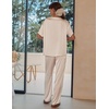 Ekouaer Pajamas for Women Set Silky Satin 2 Piece Lounge Sets with Pockets(Champagne)