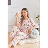 Ekouaer Pajamas for Women Set Silky Satin 2 Piece Lounge Sets with Pockets(Champagne Cherry)