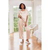 Ekouaer Pajamas for Women Set Silky Satin 2 Piece Lounge Sets with Pockets(Champagne Striped)