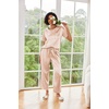 Ekouaer Pajamas for Women Set Silky Satin 2 Piece Lounge Sets with Pockets(Champagne Striped)