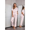 Ekouaer Pajamas for Women Set Silky Satin 2 Piece Lounge Sets with Pockets(Coquette Rose Wine)
