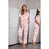 Ekouaer Pajamas for Women Set Silky Satin 2 Piece Lounge Sets with Pockets(Cute Puppy)