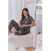 Ekouaer Pajamas for Women Set Silky Satin 2 Piece Lounge Sets with Pockets(Espresso Martini)