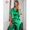 Ekouaer Pajamas for Women Set Silky Satin 2 Piece Lounge Sets with Pockets(Fresh Green)