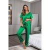 Ekouaer Pajamas for Women Set Silky Satin 2 Piece Lounge Sets with Pockets(Fresh Green)