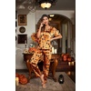Ekouaer Pajamas for Women Set Silky Satin 2 Piece Lounge Sets with Pockets(Halloween)