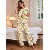 Ekouaer Pajamas for Women Set Silky Satin 2 Piece Lounge Sets with Pockets(Horse)