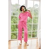 Ekouaer Pajamas for Women Set Silky Satin 2 Piece Lounge Sets with Pockets(Hot Pink Leopard)