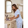 Ekouaer Pajamas for Women Set Silky Satin 2 Piece Lounge Sets with Pockets(Lavender Flower)
