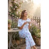 Ekouaer Pajamas for Women Set Silky Satin 2 Piece Lounge Sets with Pockets(Lavender Flower)