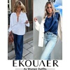 Ekouaer Pajamas for Women Set Silky Satin 2 Piece Lounge Sets with Pockets(Navy Blue)