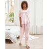 Ekouaer Pajamas for Women Set Silky Satin 2 Piece Lounge Sets with Pockets(Pink Leopard Print)