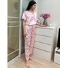 Ekouaer Pajamas for Women Set Silky Satin 2 Piece Lounge Sets with Pockets(Pink Love)