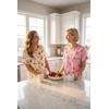 Ekouaer Pajamas for Women Set Silky Satin 2 Piece Lounge Sets with Pockets(Pink Pineapple)